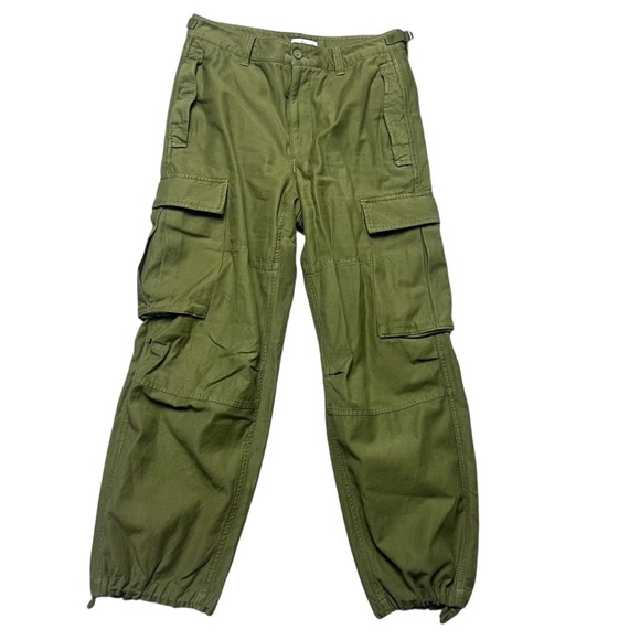 TNA Aritzia Cargo Pants Olive Camo Green Size 6 - Picture 1 of 7